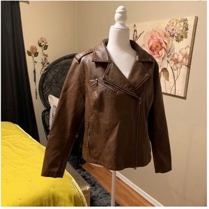 Levi Strauss Plus size 2X brown faux Moto